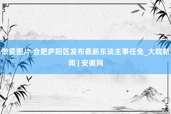 做爱图片 合肥庐阳区发布最新东谈主事任免_大皖新闻 | 安徽网