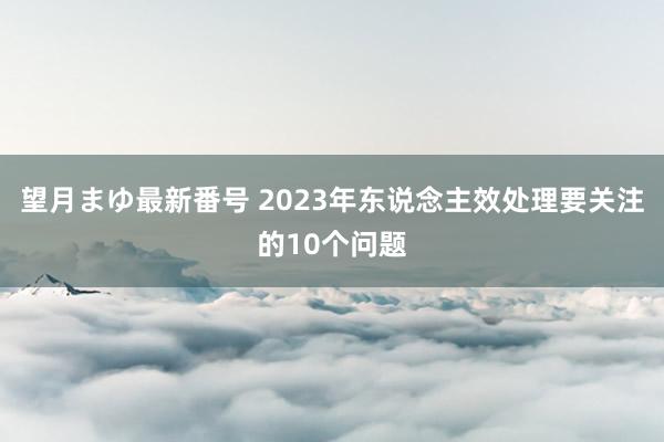 望月まゆ最新番号 2023年东说念主效处理要关注的10个问题