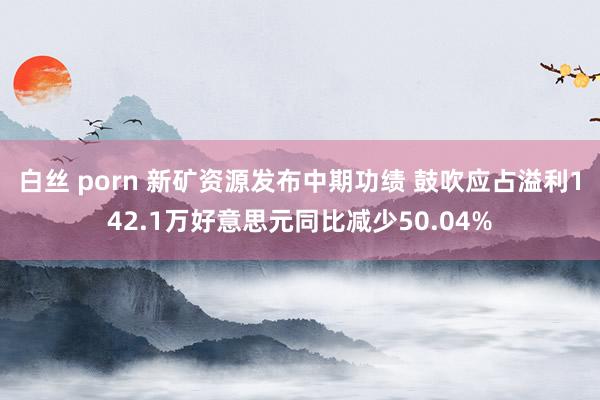 白丝 porn 新矿资源发布中期功绩 鼓吹应占溢利142.1万好意思元同比减少50.04%