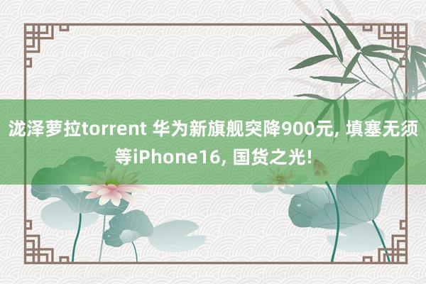 泷泽萝拉torrent 华为新旗舰突降900元， 填塞无须等iPhone16， 国货之光!