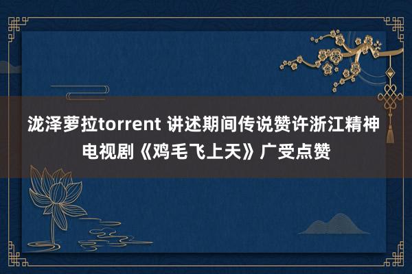 泷泽萝拉torrent 讲述期间传说赞许浙江精神 电视剧《鸡毛飞上天》广受点赞